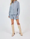 Sadie & Sage Faux Suede Shacket In Skyway