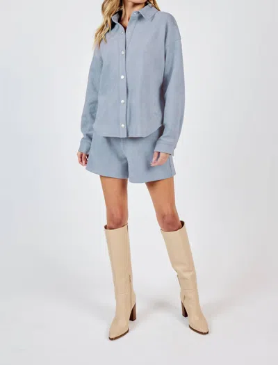 Sadie & Sage Faux Suede Shacket In Skyway In Multi