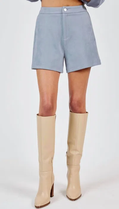 Sadie & Sage Faux Suede Shorts In Blue