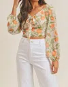 Sadie & Sage Garden Top In Tangerine Multi In Multi