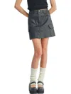 Sadie & Sage Girl On Fire Faux Leather Mini Skirt In Black In Black