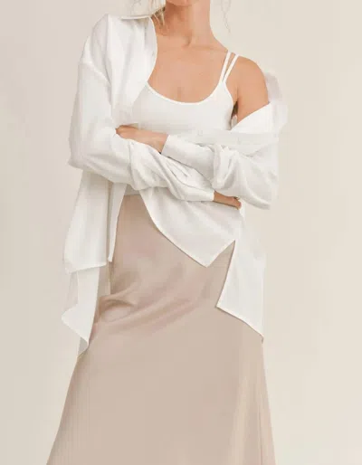 Sadie & Sage Island Breeze Button Down Shirt In White