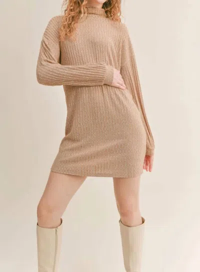 Sadie & Sage Jesse Turtleneck Mini Dress In Camel In Brown