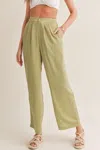 Sadie & Sage Juicy Pleated Pants In Sage Mint In Multi