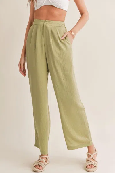 Sadie & Sage Juicy Pleated Pants In Sage Mint In Multi