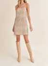 Sadie & Sage Light Up Sequined Fringe Dress In Gold In Gold