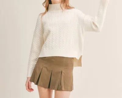 Sadie & Sage Liss Turtleneck Sweater In Ivory In Beige