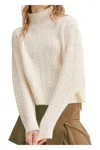 Sadie & Sage Liss Turtleneck Sweater In Ivory In Beige