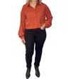 Sadie & Sage Mary Button Down Top In Marsala In Orange
