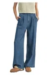 Sadie & Sage Memories Wide Leg Pants In Dark Chambray In Multi