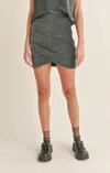 Sadie & Sage Metallic Mini Skirt In Silver In Silver