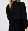 Sadie & Sage Mind You Cozy Mock Neck Top In Black In Black