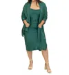 Sadie & Sage Mirage Cowl Neck Midi Dress With Shawl In Forest Green In Green