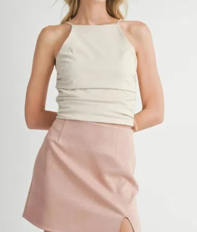 Sadie & Sage On Point Ruched Knit Tank In Cream In White