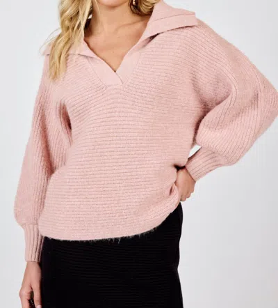 Sadie & Sage Open Collar Sweater In Rose