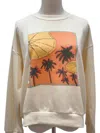Sadie & Sage Palms Graphic Sweatshirt In Ivory In Multi