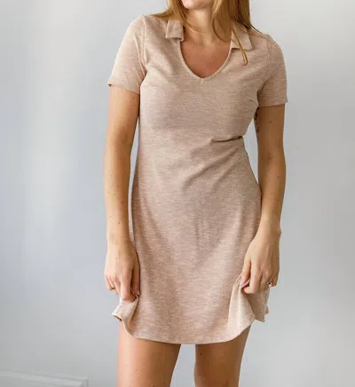 Sadie & Sage Penney Collared Dress In Mocha In Beige