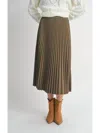 Sadie & Sage Pleated Midi Skirt In Brown In Brown