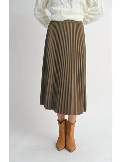 Sadie & Sage Pleated Midi Skirt In Brown