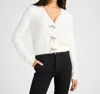 Sadie & Sage Porcelain Bow Cardigan In Ivory In Multi