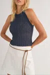 Sadie & Sage Rachel Top Tank In Navy In Blue