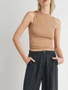 Sadie & Sage Ronan Knit Tank In Dark Taupe In Beige
