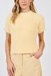 Sadie & Sage Rudy Ribbed Short Sleeve Sweater In Yellow