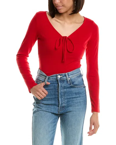 Sadie & Sage Front Ruched Knit Top In Red