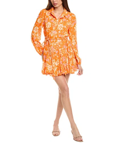 Sadie & Sage Sage The Label Aurora Flare Shirtdress In Orange