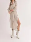 Sadie & Sage Sands Thin Stripe Duster Shirt In Ivory In Multi