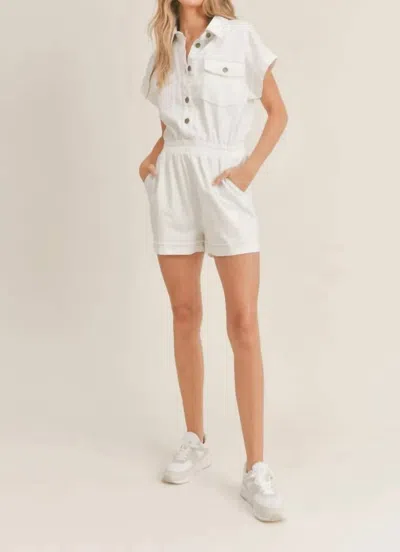 Sadie & Sage Scenic Life Denim Romper In White