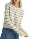 Sadie & Sage Sheri Striped Sweater In Cream/sky Blue In Multi