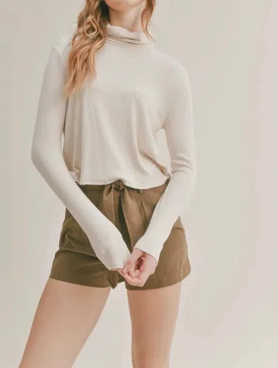 Sadie & Sage S'mores Turtleneck In Cream In White