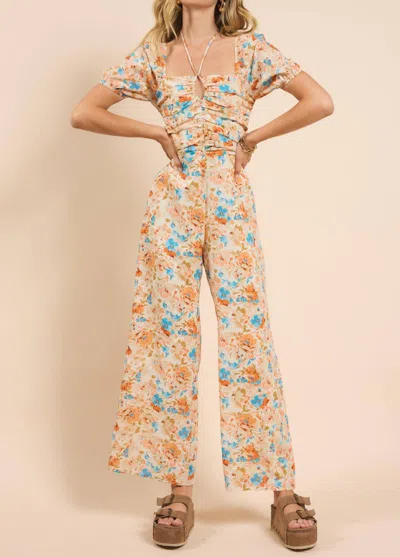 Sadie & Sage Sonoma Ruched Jumpsuit In Multicolor