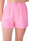 Sadie & Sage Stay True Cuffed Shorts In Pink In Pink