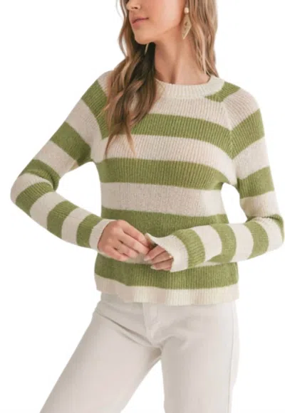 Sadie & Sage Striped Sweater In Ivory/green In Multi