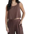 Sadie & Sage Sugarleaf Square Neck Tank Top In Brown In Brown