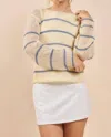 Sadie & Sage Taylor Striped Knit Sweater In Ivory