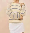 Sadie & Sage Taylor Striped Knit Sweater In Ivory