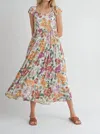 Sadie & Sage Treasures Ruffle Sleeve Midi Dress In Green In Green