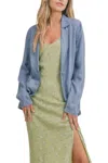 Sadie & Sage Valley Girl Blazer In Chambray In Blue