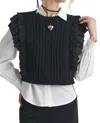 Sadie & Sage Vicki Lace Ruffle Sweater Tank In Black In Black