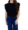 Sadie & Sage Vicki Ruffle Sweater In Black In Black
