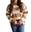 Sadie & Sage Violette Striped Sweater In Brown In Brown