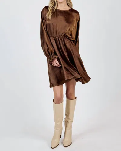 Sadie & Sage Warm Tea Dolman Sleeve Mini Dress In Brown