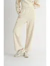 Sadie & Sage Wide Leg Sweat Pants In Cream