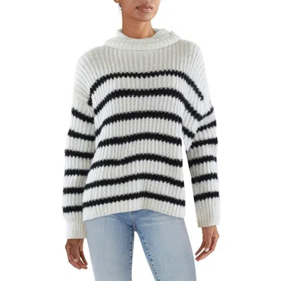 Sadie & Sage Womens Striped Turtleneck Pullover Sweater