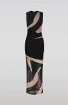Saemdi Black & Nude Mesh Dress In Black