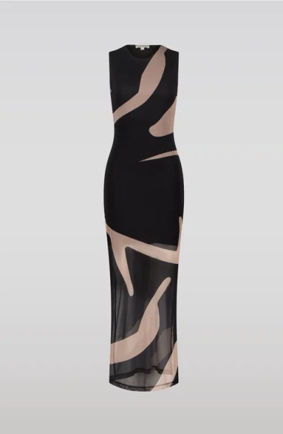 Saemdi Black & Nude Mesh Dress