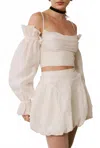 Saemdi Bubble Mini Skirt In Cream In Multi